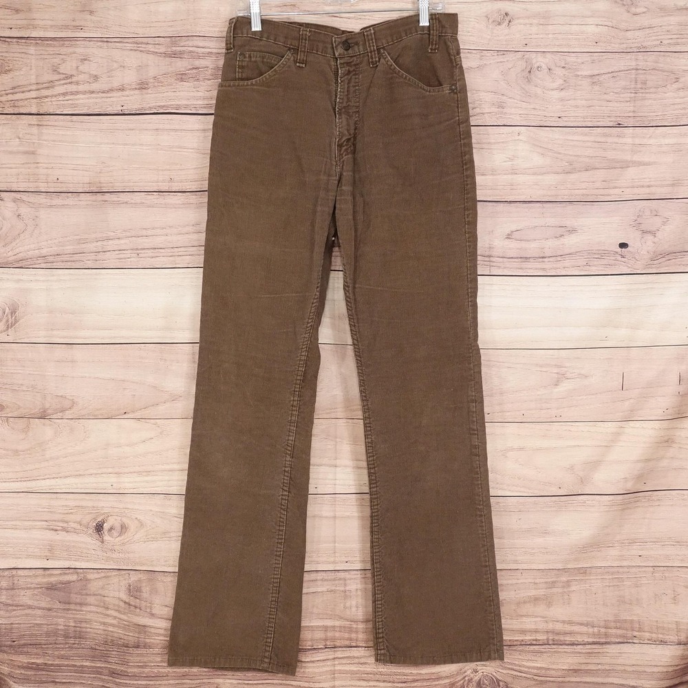Vintage JCPenney Corduroy Khaki Pants Mens 31x33 Brown Regular Fit 70s